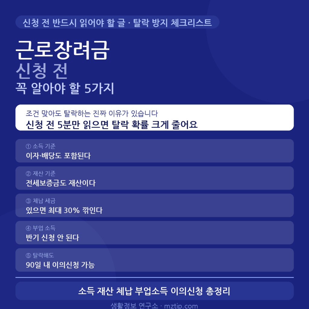 근로장려금 신청 전 꼭 알아야 할 5가지 솔직 정리 안내 이미지