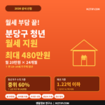 분당구 청년월세 최대 480만원 월 20만원 24개월 청년가구 중위 60% 재산 1.22억 2026 상시 신청 인포그래픽